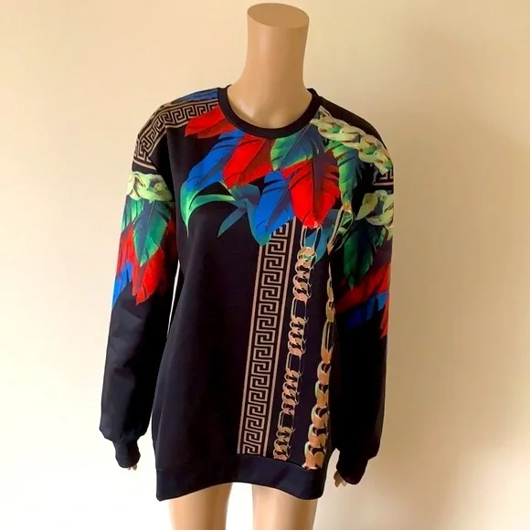 AIDEAONE | Retro print sweater - Picture 6 of 11